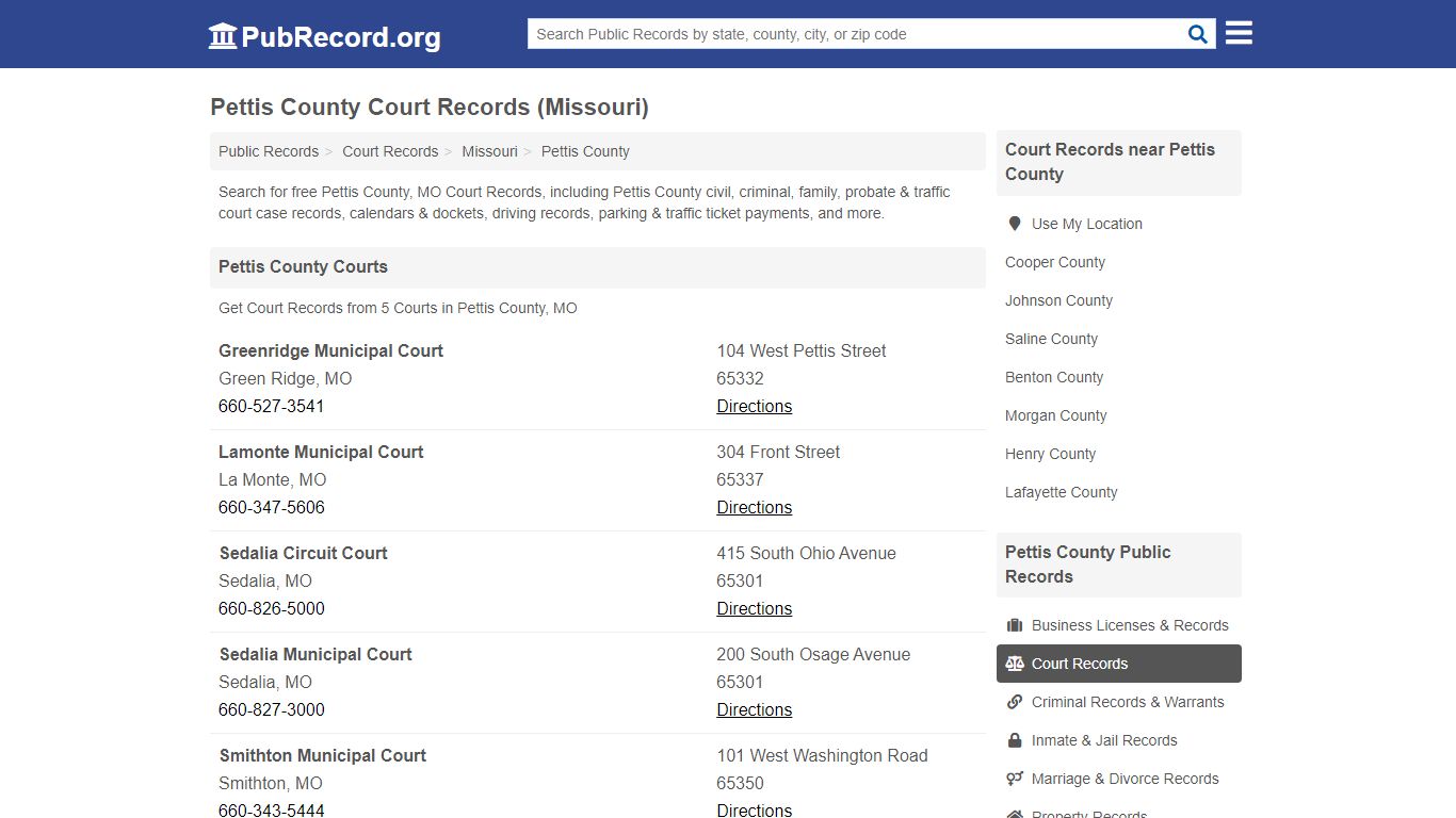 Free Pettis County Court Records (Missouri Court Records)