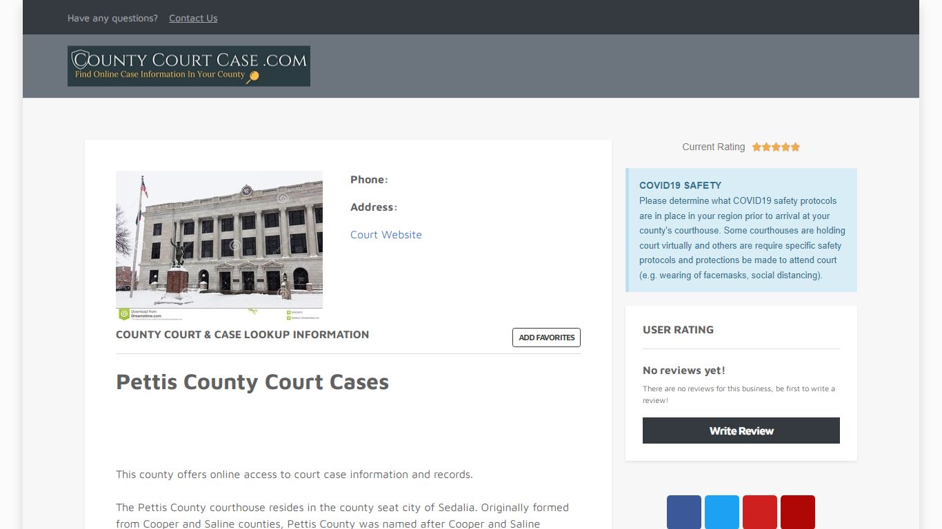 Pettis County | County Court Case Search & Lookup | CountyCourtCase.com ...